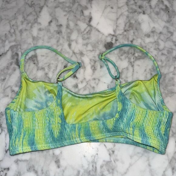 Peixoto Vibrant Green/Blue Tie-Dye Bikini Set with NWT Sarong - Picture 8 of 10
